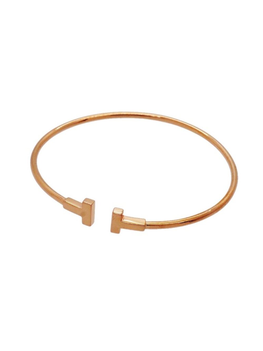 Tiffany & Co Bangle T Wire 18k Pink Gold Bracelet